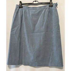 Vintage Women Suede Skirt Gray Lined Pencil Side Zipper Size 1X( 14W-16W)
